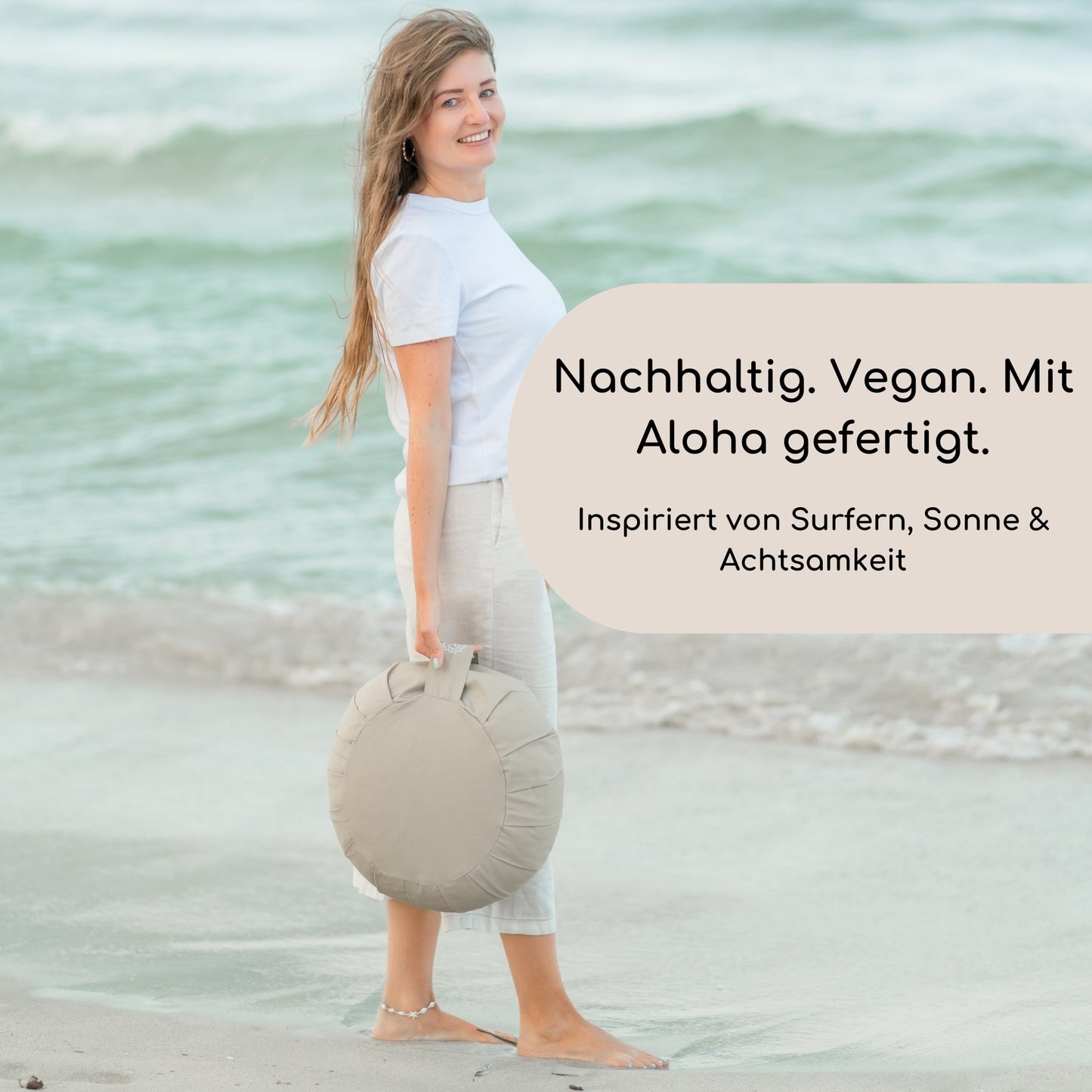 Meditationskissen Mahalo in Sandbeige