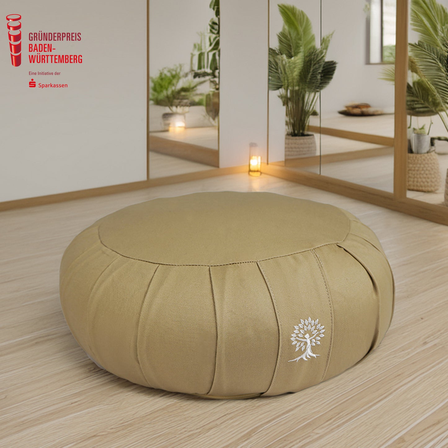 Meditationskissen Mahalo in der Farbe Beige - Top 5 Gründerpreis BW 2024