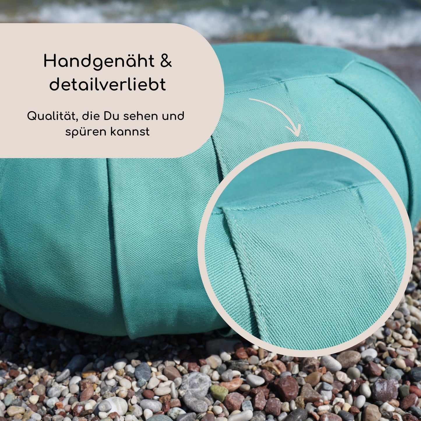 Meditationskissen Mahalo - Handgenäht & detailverliebt - Qualität, die Du sehen und
spüren kannst