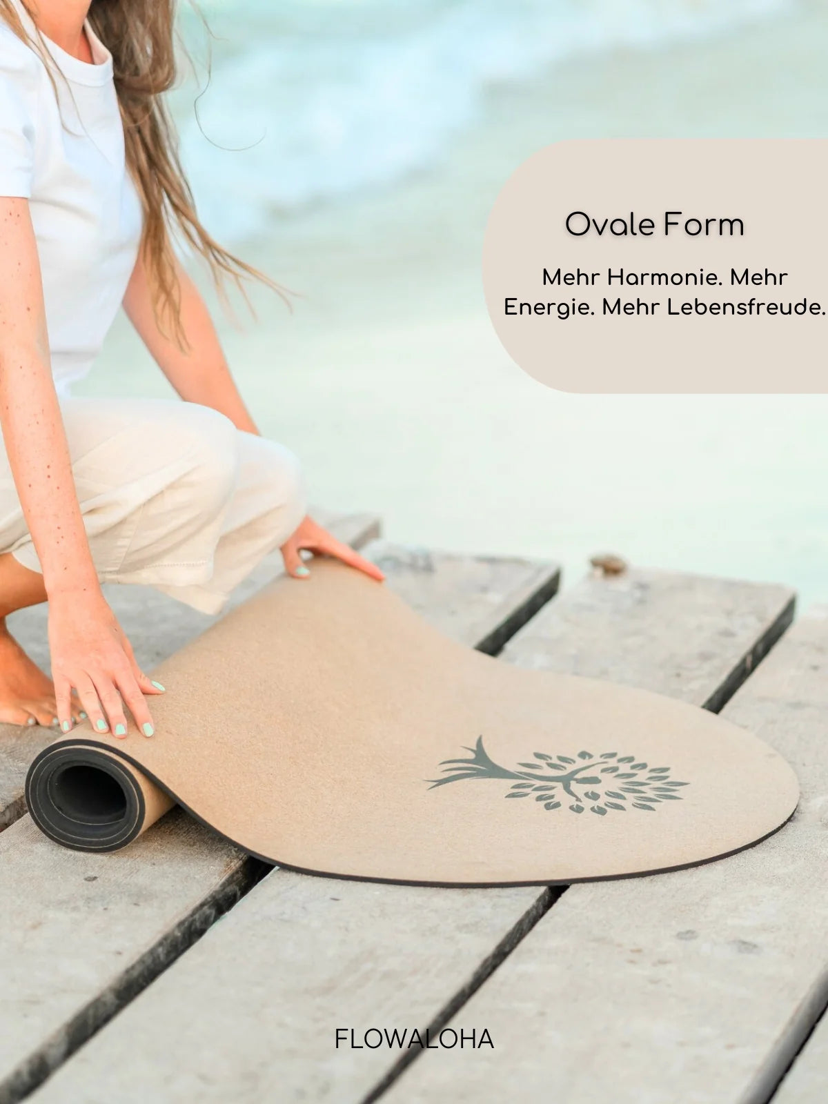 Ovale Kork Yogamatte Kalea | Rutschfest & Nachhaltig