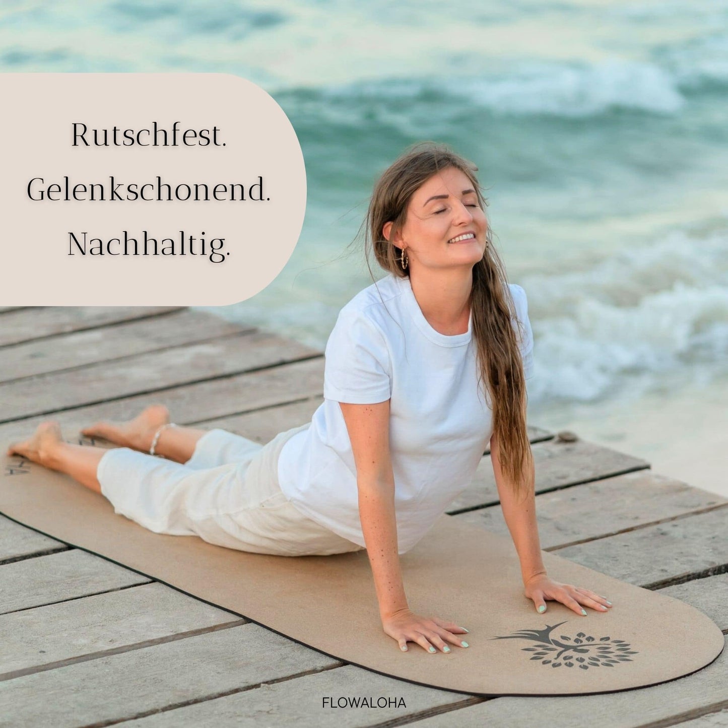 Ovale Kork Yogamatte Kalea - Beste Yogamatte 2025 - Nachhaltig & Rutschfest