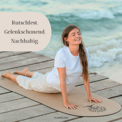 Ovale Kork Yogamatte Kalea - Beste Yogamatte 2025 - Nachhaltig & Rutschfest
