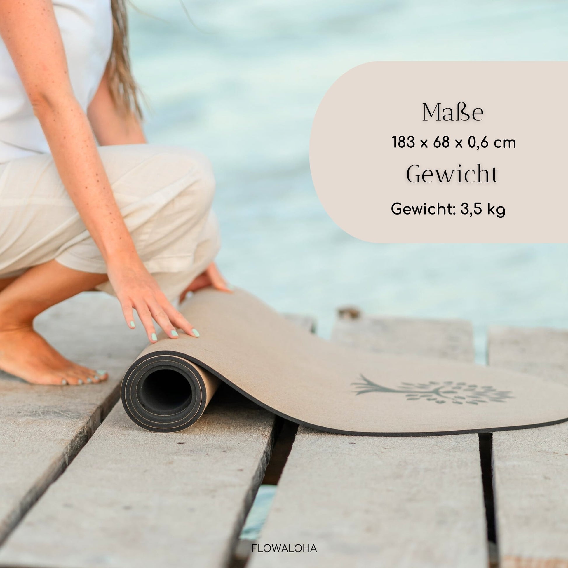 Ovale Kork Yogamatte Kalea - Beste Yogamatte 2025 - Nachhaltig & Rutschfest