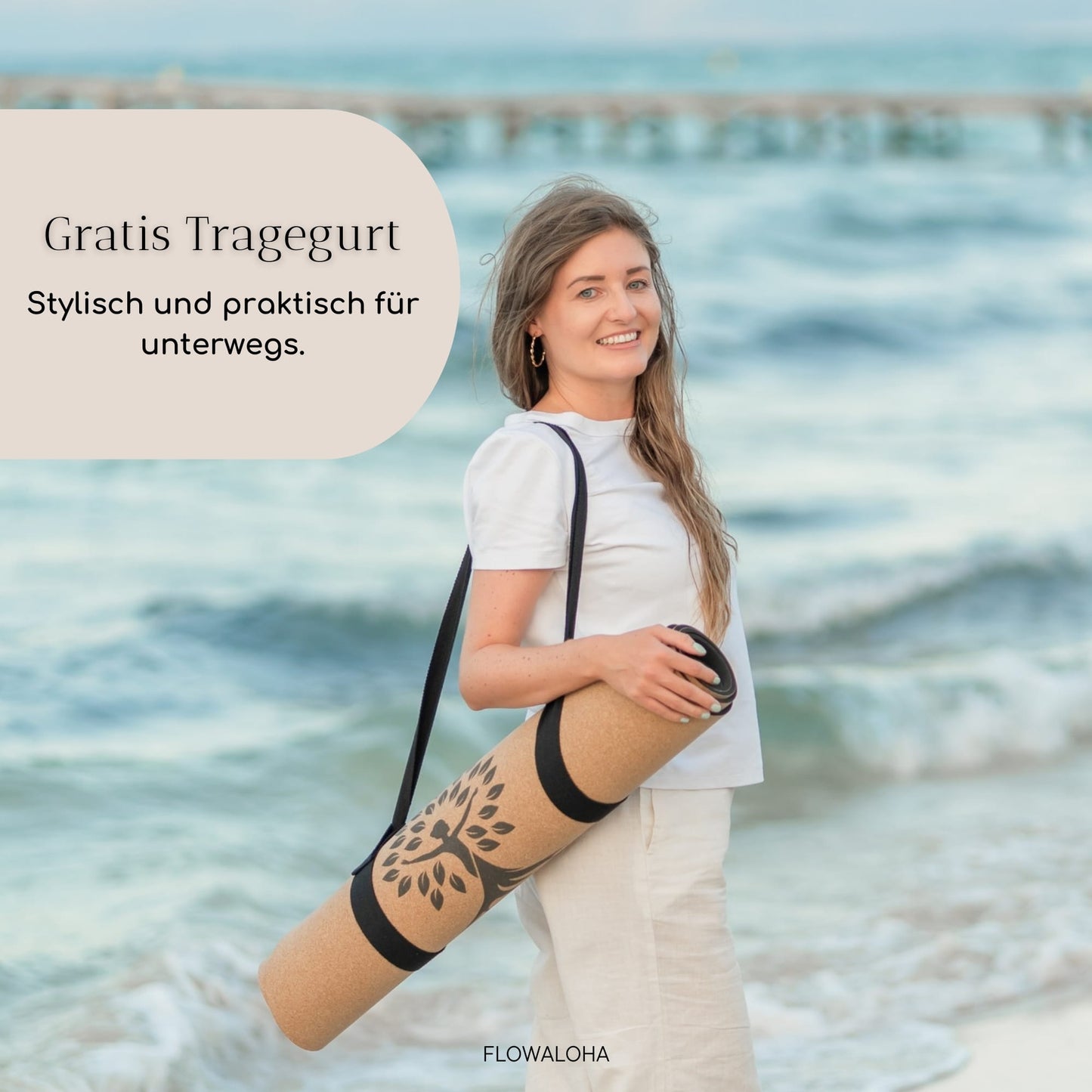 Ovale Kork Yogamatte Kalea - Beste Yogamatte 2025 - Nachhaltig & Rutschfest