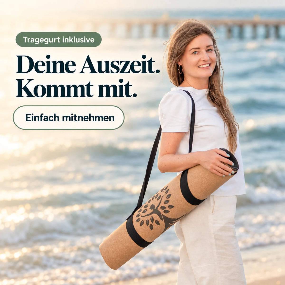 Kalea mit schwarzem Tragegurt – schwarzes Logo